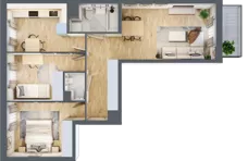 3 pokoje, mieszkanie 65,09 m², piętro 1, oferta nr B/49, Osiedle Międzyleska, Wrocław, Tarnogaj, Krzyki, ul. Międzyleska 6b