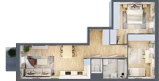 3 pokoje, mieszkanie 58,78 m², piętro 1, oferta nr B/98, Osiedle Międzyleska, Wrocław, Tarnogaj, Krzyki, ul. Międzyleska 6b