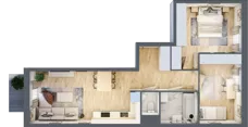 3 pokoje, mieszkanie 58,92 m², piętro 5, oferta nr B/114, Osiedle Międzyleska, Wrocław, Tarnogaj, Krzyki, ul. Międzyleska 6b