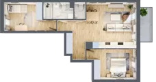 3 pokoje, mieszkanie 60,65 m², piętro 1, oferta nr B/121, Osiedle Międzyleska, Wrocław, Tarnogaj, Krzyki, ul. Międzyleska 6b