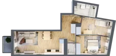 3 pokoje, mieszkanie 59,85 m², piętro 1, oferta nr B/140, Osiedle Międzyleska, Wrocław, Tarnogaj, Krzyki, ul. Międzyleska 6b