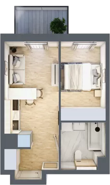 2 pokoje, apartament 30,26 m², piętro 2, oferta nr B/52, Apartamenty Park Matecznego, Kraków, Podgórze, Mateczny, ul. Rydlówka 5