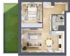 2 pokoje, apartament 43,38 m², parter, oferta nr D/2, Apartamenty Park Matecznego, Kraków, Podgórze, Mateczny, ul. Rydlówka 5