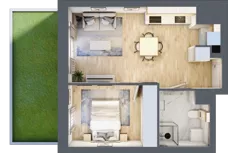 2 pokoje, apartament 37,59 m², parter, oferta nr D/3, Apartamenty Park Matecznego, Kraków, Podgórze, Mateczny, ul. Rydlówka 5