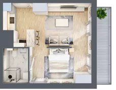 1 pokój, apartament 35,65 m², piętro 2, oferta nr D/9, Apartamenty Park Matecznego, Kraków, Podgórze, Mateczny, ul. Rydlówka 5