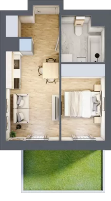 2 pokoje, apartament 29,65 m², parter, oferta nr D/45, Apartamenty Park Matecznego, Kraków, Podgórze, Mateczny, ul. Rydlówka 5