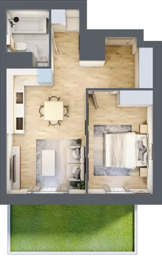 2 pokoje, apartament 42,04 m², parter, oferta nr D/46, Apartamenty Park Matecznego, Kraków, Podgórze, Mateczny, ul. Rydlówka 5