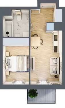 2 pokoje, apartament 30,28 m², piętro 1, oferta nr D/49, Apartamenty Park Matecznego, Kraków, Podgórze, Mateczny, ul. Rydlówka 5