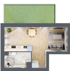1 pokój, apartament 32,00 m², parter, oferta nr D/72, Apartamenty Park Matecznego, Kraków, Podgórze, Mateczny, ul. Rydlówka 5