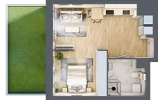 1 pokój, apartament 37,71 m², parter, oferta nr E/3, Apartamenty Park Matecznego, Kraków, Podgórze, Mateczny, ul. Rydlówka 5
