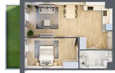2 pokoje, mieszkanie 46,62 m², parter, oferta nr B/4, Osiedle przy Malborskiej budynek B, Kraków, Podgórze Duchackie, Wola Duchacka, ul. Białoruska