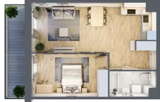 2 pokoje, mieszkanie 46,74 m², piętro 1, oferta nr B/9, Osiedle przy Malborskiej budynek B, Kraków, Podgórze Duchackie, Wola Duchacka, ul. Białoruska