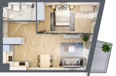 2 pokoje, mieszkanie 47,05 m², piętro 1, oferta nr A/23, Osiedle Górka Narodowa etap 5, Kraków, Prądnik Biały, Górka Narodowa, ul. Papierni Prądnickich