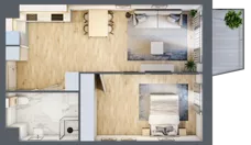 2 pokoje, mieszkanie 51,37 m², parter, oferta nr B/2, Osiedle Górka Narodowa etap 5, Kraków, Prądnik Biały, Górka Narodowa, ul. Papierni Prądnickich