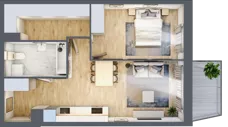 2 pokoje, mieszkanie 48,50 m², piętro 2, oferta nr B/26, Osiedle Górka Narodowa etap 5, Kraków, Prądnik Biały, Górka Narodowa, ul. Papierni Prądnickich