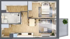 2 pokoje, mieszkanie 48,59 m², piętro 5, oferta nr B/38, Osiedle Górka Narodowa etap 5, Kraków, Prądnik Biały, Górka Narodowa, ul. Papierni Prądnickich