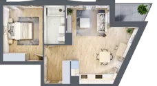 2 pokoje, mieszkanie 48,76 m², piętro 1, oferta nr C/45, Osiedle Górka Narodowa etap 5, Kraków, Prądnik Biały, Górka Narodowa, ul. Papierni Prądnickich