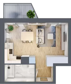 1 pokój, mieszkanie 30,66 m², piętro 3, oferta nr F/12, Osiedle Górka Narodowa etap 5, Kraków, Prądnik Biały, Górka Narodowa, ul. Papierni Prądnickich