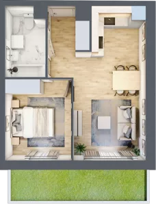 2 pokoje, mieszkanie 38,62 m², parter, oferta nr F/25, Osiedle Górka Narodowa etap 5, Kraków, Prądnik Biały, Górka Narodowa, ul. Papierni Prądnickich