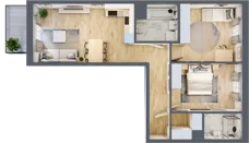 3 pokoje, mieszkanie 67,87 m², piętro 1, oferta nr A/9, Apartamenty Beethovena, Warszawa, Mokotów, Sielce, ul. Dziekońskiego 4