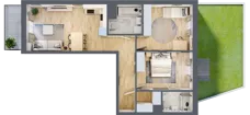 3 pokoje, mieszkanie 67,83 m², parter, oferta nr A/4, Apartamenty Beethovena, Warszawa, Mokotów, Sielce, ul. Dziekońskiego 4