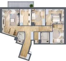4 pokoje, mieszkanie 97,39 m², piętro 4, oferta nr A/20, Apartamenty Beethovena, Warszawa, Mokotów, Sielce, ul. Dziekońskiego 4