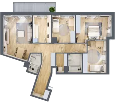 4 pokoje, mieszkanie 99,41 m², piętro 1, oferta nr A/5, Apartamenty Beethovena, Warszawa, Mokotów, Sielce, ul. Dziekońskiego 4