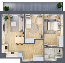 3 pokoje, mieszkanie 55,70 m², parter, oferta nr A/3, Apartamenty Beethovena, Warszawa, Mokotów, Sielce, ul. Dziekońskiego 4