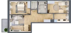 3 pokoje, mieszkanie 64,63 m², piętro 5, oferta nr B/67, Apartamenty Beethovena, Warszawa, Mokotów, Sielce, ul. Dziekońskiego 4