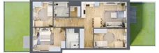 4 pokoje, mieszkanie 76,91 m², parter, oferta nr B/68, Apartamenty Beethovena, Warszawa, Mokotów, Sielce, ul. Dziekońskiego 4