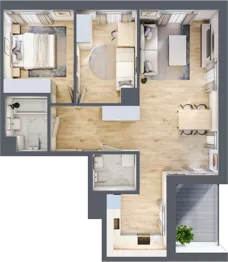 3 pokoje, mieszkanie 67,70 m², piętro 5, oferta nr B/66, Apartamenty Beethovena, Warszawa, Mokotów, Sielce, ul. Dziekońskiego 4