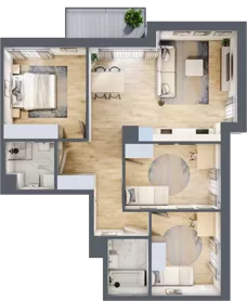 4 pokoje, mieszkanie 79,74 m², piętro 2, oferta nr B/57, Apartamenty Beethovena, Warszawa, Mokotów, Sielce, ul. Dziekońskiego 4