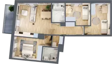 4 pokoje, mieszkanie 77,64 m², piętro 1, oferta nr B/7, Apartamenty Beethovena, Warszawa, Mokotów, Sielce, ul. Dziekońskiego 4