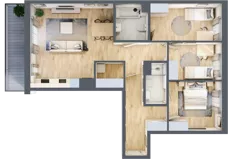 4 pokoje, mieszkanie 86,48 m², piętro 4, oferta nr C/33, Apartamenty Beethovena, Warszawa, Mokotów, Sielce, ul. Dziekońskiego 4