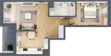 2 pokoje, mieszkanie 50,89 m², piętro 4, oferta nr D/12, Apartamenty Beethovena, Warszawa, Mokotów, Sielce, ul. Dziekońskiego 4