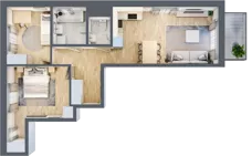 3 pokoje, mieszkanie 59,79 m², piętro 2, oferta nr D/25, Apartamenty Beethovena, Warszawa, Mokotów, Sielce, ul. Dziekońskiego 4