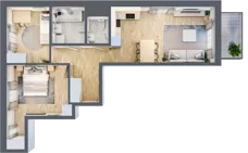 3 pokoje, mieszkanie 59,79 m², piętro 3, oferta nr D/29, Apartamenty Beethovena, Warszawa, Mokotów, Sielce, ul. Dziekońskiego 4