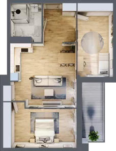 3 pokoje, mieszkanie 72,17 m², piętro 1, oferta nr B/61, Apartamenty nad Oławką 2, Wrocław, Przedmieście Oławskie, Krzyki, ul. Krakowska 98a