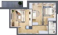 3 pokoje, mieszkanie 53,75 m², piętro 1, oferta nr B/32, Apartamenty nad Oławką 2, Wrocław, Przedmieście Oławskie, Krzyki, ul. Krakowska 98a