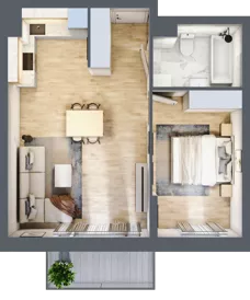2 pokoje, mieszkanie 45,88 m², piętro 3, oferta nr B/124, Apartamenty nad Oławką 2, Wrocław, Przedmieście Oławskie, Krzyki, ul. Krakowska 98a