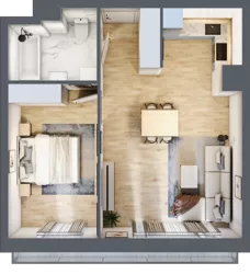 2 pokoje, mieszkanie 46,61 m², piętro 2, oferta nr B/119, Apartamenty nad Oławką 2, Wrocław, Przedmieście Oławskie, Krzyki, ul. Krakowska 98a