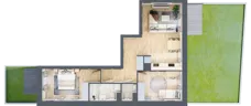 3 pokoje, mieszkanie 60,20 m², parter, oferta nr B/2, Apartamenty nad Oławką 2, Wrocław, Przedmieście Oławskie, Krzyki, ul. Krakowska 98a