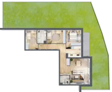 4 pokoje, mieszkanie 90,30 m², parter, oferta nr B/56, Apartamenty nad Oławką 2, Wrocław, Przedmieście Oławskie, Krzyki, ul. Krakowska 98a