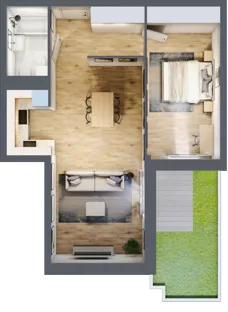 2 pokoje, mieszkanie 55,46 m², parter, oferta nr B/58, Apartamenty nad Oławką 2, Wrocław, Przedmieście Oławskie, Krzyki, ul. Krakowska 98a