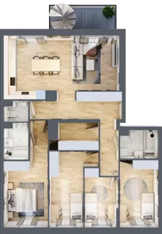 5 pokoi, mieszkanie 107,22 m², piętro 6, oferta nr B/136, Apartamenty nad Oławką 2, Wrocław, Przedmieście Oławskie, Krzyki, ul. Krakowska 98a