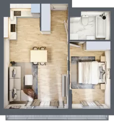 2 pokoje, mieszkanie 45,66 m², piętro 2, oferta nr B/120, Apartamenty nad Oławką 2, Wrocław, Przedmieście Oławskie, Krzyki, ul. Krakowska 98a