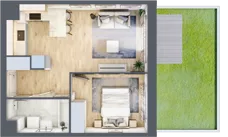 2 pokoje, mieszkanie 37,24 m², parter, oferta nr C/45, 29. Aleja bud. C, Kraków, Stare Miasto, Warszawskie, al. 29 Listopada