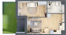2 pokoje, mieszkanie 42,80 m², parter, oferta nr C/49, 29. Aleja bud. C, Kraków, Stare Miasto, Warszawskie, al. 29 Listopada