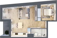 2 pokoje, mieszkanie 47,26 m², piętro 9, oferta nr C/132, 29. Aleja bud. C, Kraków, Stare Miasto, Warszawskie, al. 29 Listopada
