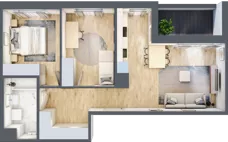 3 pokoje, mieszkanie 60,28 m², piętro 1, oferta nr D/102, Osiedle Urbino 1.4, Warszawa, Włochy, Raków, ul. Równoległa